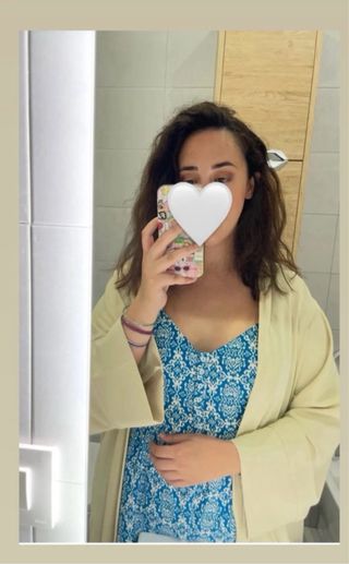 Kimono largo beige talla única