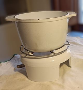 Olla Fondue Esmaltada Blanca