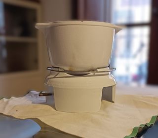 Olla Fondue Esmaltada Blanca