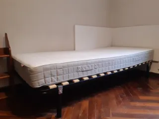 Cama individual metálica y somier