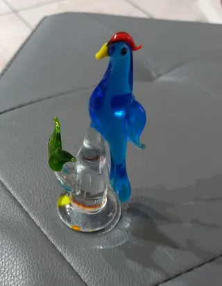 Statuina Pappagallo su albero in vetro di Murano