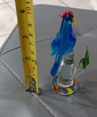 Statuina Pappagallo su albero in vetro di Murano