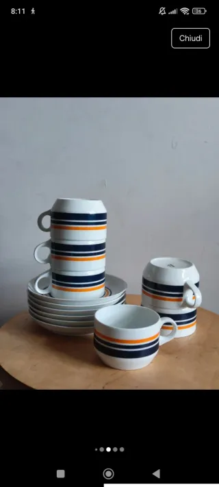 Set 6 Tazze e Piattini Vintage space age Arzberg