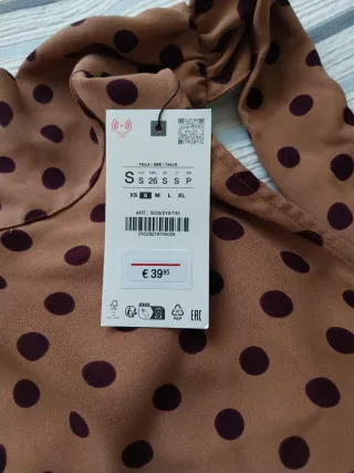 Vestido Zara lunares beige y marrón