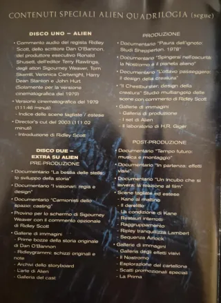 Cofanetto DVD Alien Quadrilogia