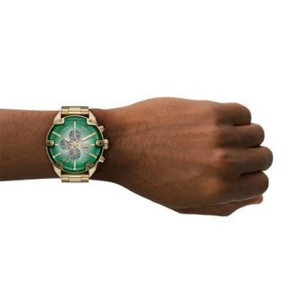 Reloj Diesel Spiked nuevo dorado y verde