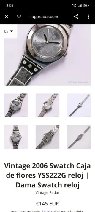 Reloj Swathc Plata Mujer