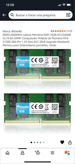 MEMORIA RAM DDR4 WLIZEDLE  16GB (8GBx2)