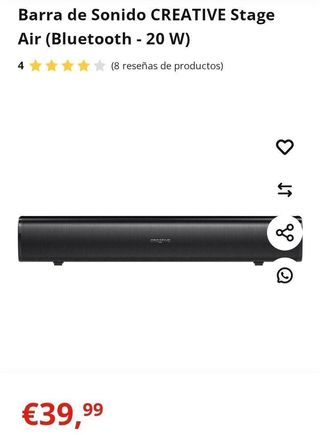 Barra sonido Creative Stage Air Bluetooth - 20W