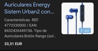 Auriculares Bluetooth Energy Sistem Urban 2 Indigo