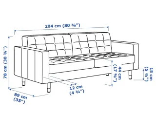Conjunto Sofá, 2 Sillones y Reposapiés IKEA