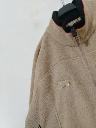 Giacca pile beige multicolor