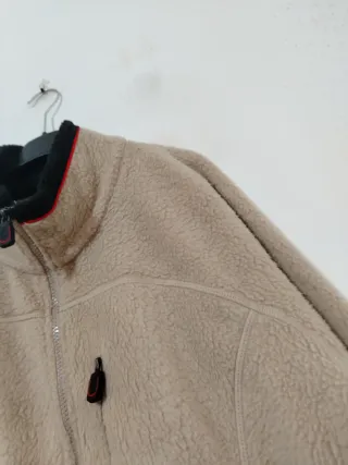 Giacca pile beige multicolor