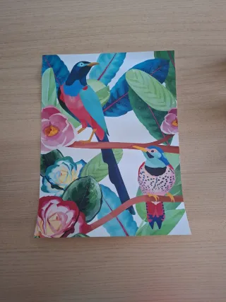 Lámina decorativa aves y flores Desenio