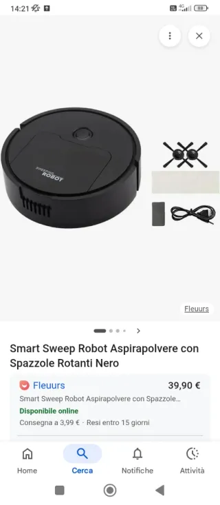 Robot aspirapolvere Smart Sweep