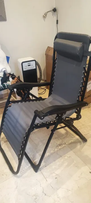 2 Silla Tumbona Plegable Exterior e Interior