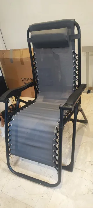 2 Silla Tumbona Plegable Exterior e Interior