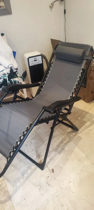 2 Silla Tumbona Plegable Exterior e Interior