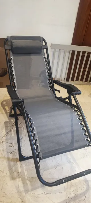 2 Silla Tumbona Plegable Exterior e Interior
