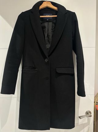 Abrigo paño Kiabi negro talla 34