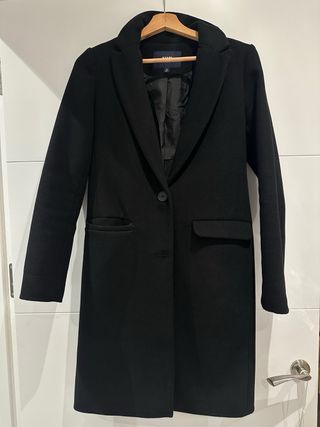 Abrigo paño Kiabi negro talla 34