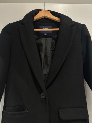 Abrigo paño Kiabi negro talla 34