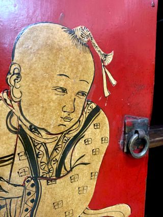 Mueble Oriental Vintage Rojo y Dorado