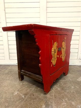 Mueble Oriental Vintage Rojo y Dorado