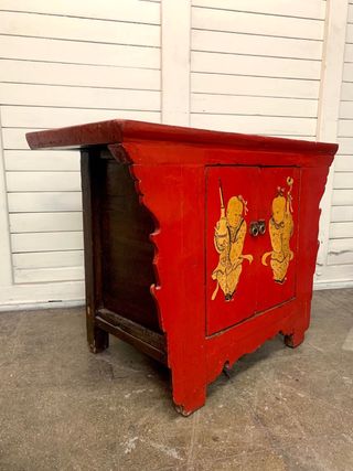 Mueble Oriental Vintage Rojo y Dorado