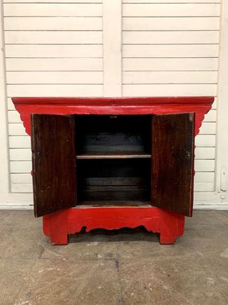 Mueble Oriental Vintage Rojo y Dorado