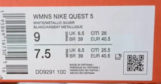 Zapatillas Nike Quest 5 Mujer Blancas