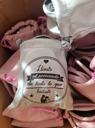 Bailarinas plegables Boda's Secret plateadas,rosas