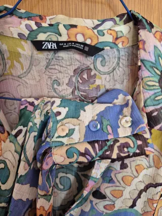 Blusa Zara Estampada Multicolor