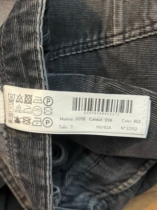 Pantalón pana Massimo Dutti gris