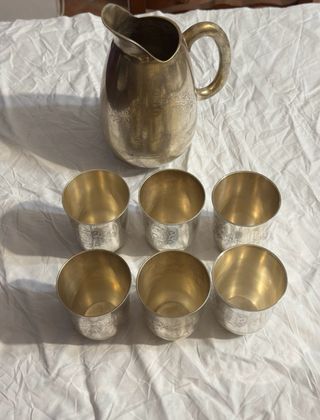 Set brocca + 6 bicchieri vintage