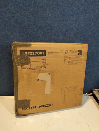 Puff Almacenaje Plegable 38 x 38 x 38 cm Gris Paloma SONGMICS LSF227G01