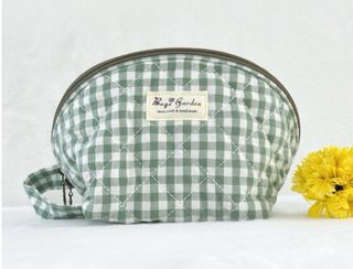 Neceser de Algodón Acolchado con Vichy Grande