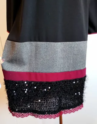 Abito nero e grigio con paillettes