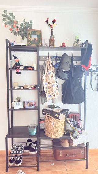 Mueble de entrada metálico y madera