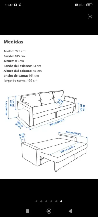 Divano letto Friheten grigio