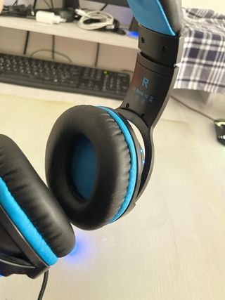 Cascos Gamer PS4 Azul y Negro