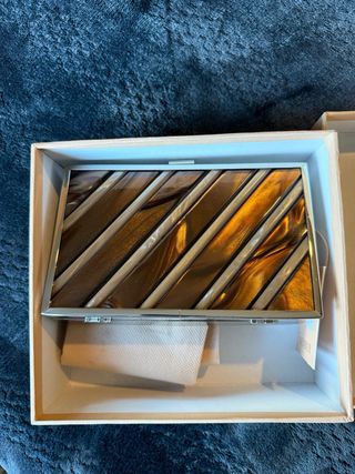 Bolso de fiesta Menbur marrón y dorado