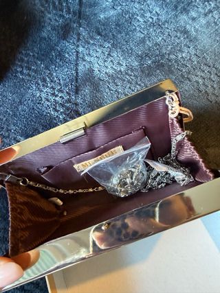 Bolso de fiesta Menbur marrón y dorado