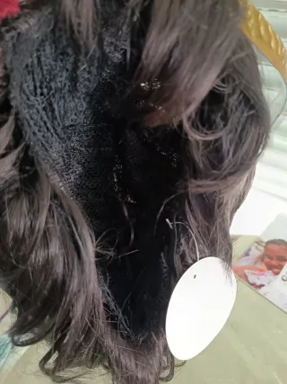 Peluca castaño oscuro media melena