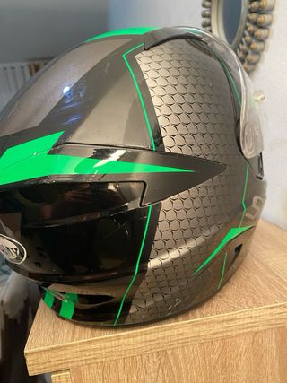 Casco Moto Suomy Negro y Verde
