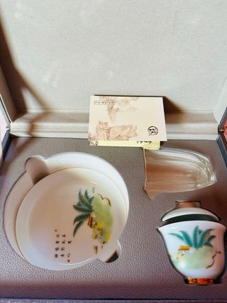 Servizio da tè cinese completo di valigetta