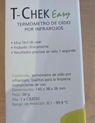 Termómetro bebes Oído T-Chek Easy Roche