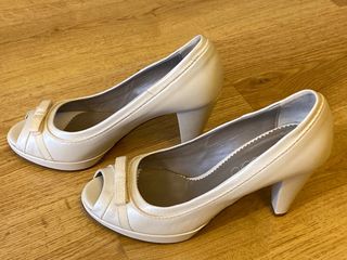 Zapatos de tacón Rosa Clará blanco roto