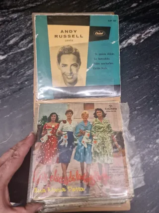 Lote de Discos 20 vinilos 45 rom muy antiguos