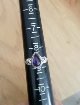 Anillo Plata Ley 925 Amatista Gota